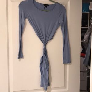 Long sleeve light blue cut out dress
